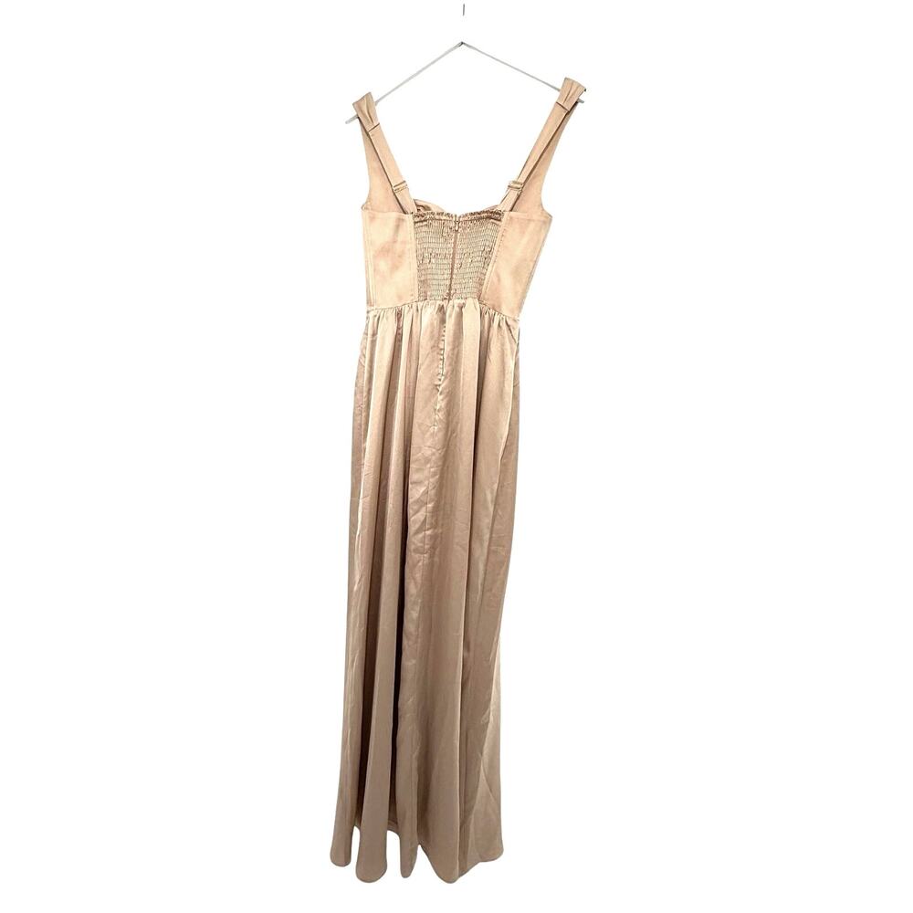 Show Me Your Mumu Champagne Luxe Satin Nina Maxi Dress Size M - Picture 4 of 9